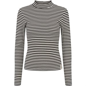 Esmé Studios - ESBlossom Stripe LS Turtleneck - Sort/Hvid